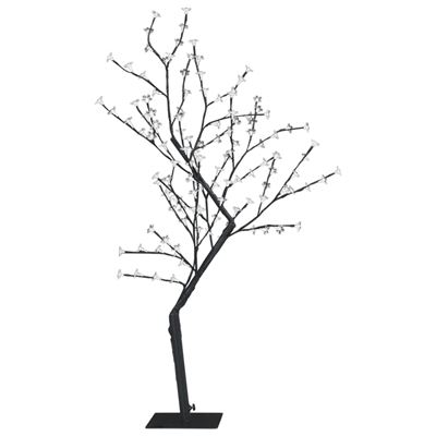 Árbol de Navidad vidaXL 128 LEDs blanco cálido flores de cerezo 120 cm