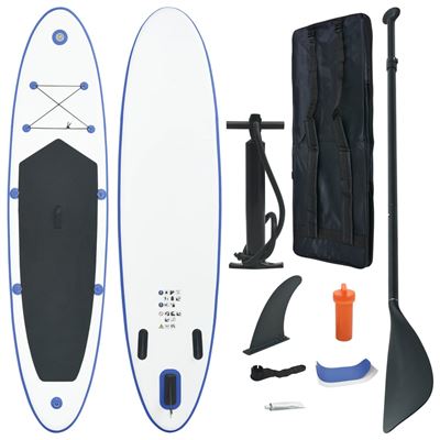 Set De Paddle Surf Tabla Sup Inflable Azul Y Blanco, Vidaxl