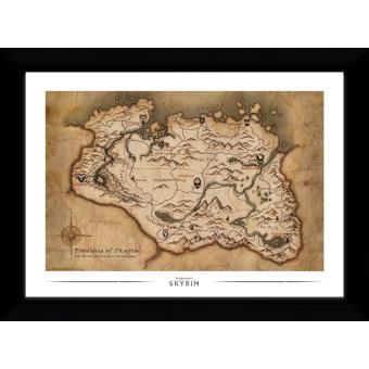 Fotografia enmarcada Skyrim Mapa (30mm Negro)