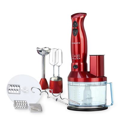 Batidora Robot De Cocina Dam De Mano 9 En 1 700w Multi Función: Mezclar Triturar Batir Doble Velocidad Rojo