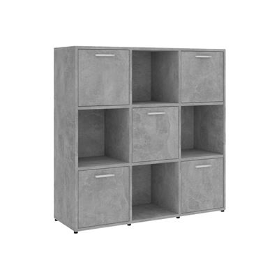 Vidaxl Gris Estantería Madera Contrachapada Hormigón 90X30x90cm
