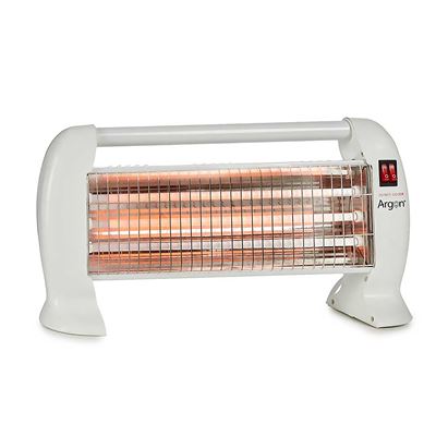Estufa De Cuarzo Argón Con Pie 3 Potencias 400 800 Y 1200w Blanco