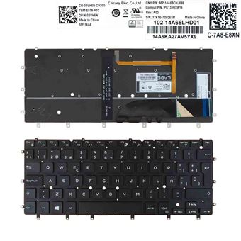 Teclado Retroiluminado para Portátil DELL XPS 13 9343 9350 7347 7348 NEGRO
