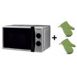 Pack Microondas Jocel JMO011145, 20 Litros, Silver, 800 w + juego 2 manoplas