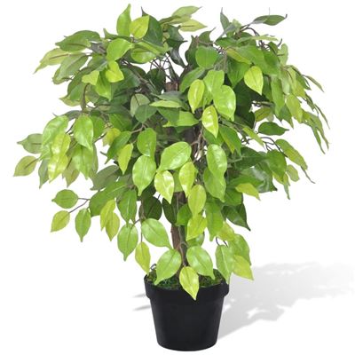 Vidaxl Planta Enana Artificial De Ficus En Maceta, 60 Cm