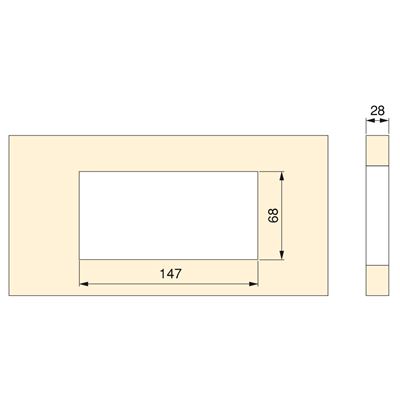 Emuca Pasacables mesa, rectangular, 158 x 80 mm, para encastrar, Aluminio,  Anodizado mate, 5 ud. - Ferretería Campollano