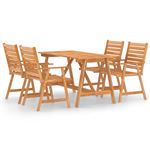 Juego de comedor de jardín 5 piezas vidaXL 140x70x74cm madera de acacia marrón 56x62x92cm