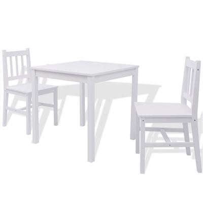 Vidaxl Blanco Conjunto De Comedor 3 Piezas Madera De Pino