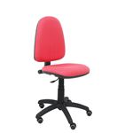 Silla de oficina ergonómica Piqueras y Crespo Modelo 04CP, Ruedas de parquet, tejido Bali rojo