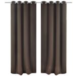 2 Cortinas Marrones oscuras anillas vidaxl blackout 135 245 cm 135x245cm