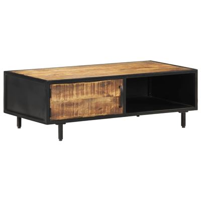 Vidaxl Mesa De Centro De Madera De Mango Rugosa 105X50x35cm