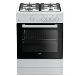 Cocina de gas Beko FSG62000D-L Horno 64L 4 Fuegos 60cm Blanco