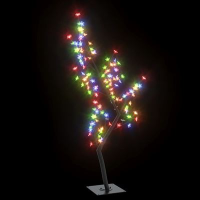 Árbol de Navidad vidaXL 128 LEDs de colores flores de cerezo 120 cm