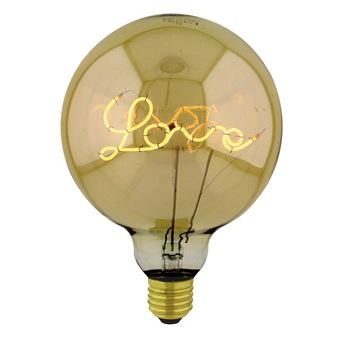 Bombilla Homemania Curved Up Love Oro 12,5x12,5x17,5cm