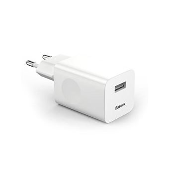 Cargador usb 3.0 quick charger carga rápida blanco Baseus - 1
