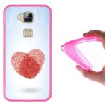 Funda Huawei GX8 / G8, WoowCase Funda Silicona Gel Flexible Corazón Huella Dactilar, Carcasa Case - Rosa