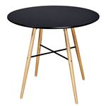 Mesa de comedor vidaXL, redonda MDF Negra