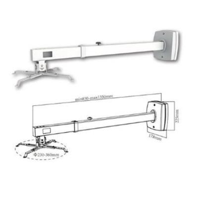 Soporte De Proyector Para Pared Inclinable Separacion 85cm A 135cm Vesa Maximo 200x200 Hasta 10kgs