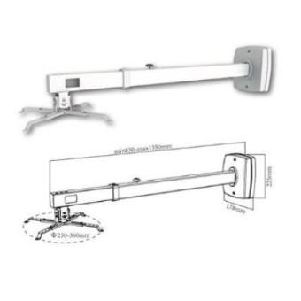 BeMatik Soporte de pared para proyector de brazo cuadrado de 13 cm a 100 cm