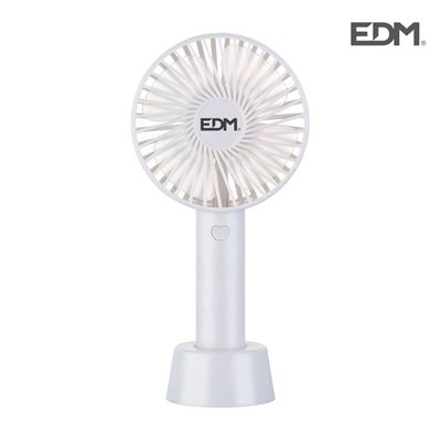 Ventilador De Mano Recargable 4.5w Aspas 10.6x6.5x22cm Edm