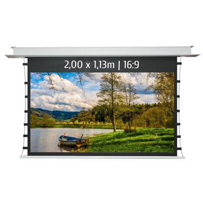 Pantalla De Proyección Eléctrica Tensionada Empotrable Kimex 2,00 X 1,13m (16/9) Wifi