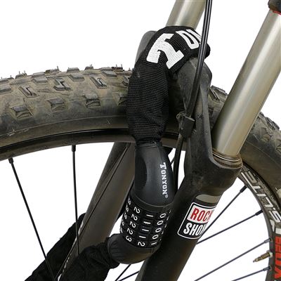 Cadena antirrobo de acero con candado para bicicleta PrimeMatik, 19x900 mm  con combinación, Accesorios y componentes para bicicletas, Los mejores  precios