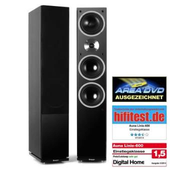 Auna Linie-600-BK Altavoz de torre Altavoz de torre (140W RMS, 3 Vías, 16,5cm 6,5"", Bassreflex, carcasa de madera) Negro