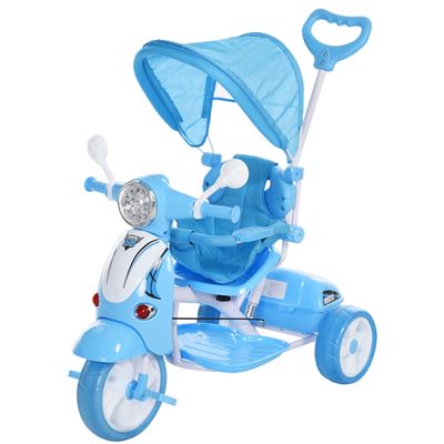 Triciclo para niños Homcom azul 102x48x96 cm PP y metal y poliéster