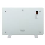 Convector Eléctrico Diseño Cristal, Radiador Pantalla LCD,3 Niveles Potencia, Mando Distancia Camry CR 7721 1500W Blanco