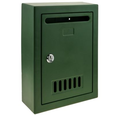 Buzón PrimeMatik, de plástico para cartas y correo postal de color verde 205x80x273mm