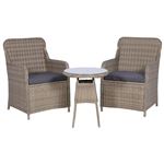 Set muebles de jardín vidaXL 3 piezas ratán sintético marron