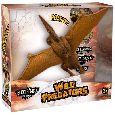 Wild Predators - Pteranodón Mediano, Dinosaurio de Juguete Figuras Dinosaurios Juguetes 3 años o más, Regalos para Niños, Ojos Luminosos, Sonidos y Movimientos Reales