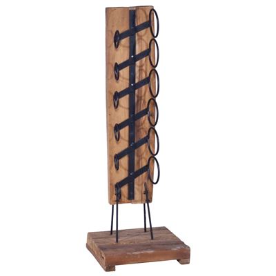 Botellero Para 6 Botellas Vidaxl Madera Maciza De Roble 35x35x100cm
