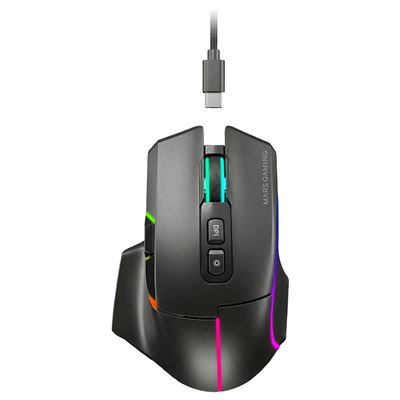 Mars Gaming Negro Ratón Gaming Inalámbrico Mmw-Vector Tri-Mode 12000 Dpi Switches Huano 70H