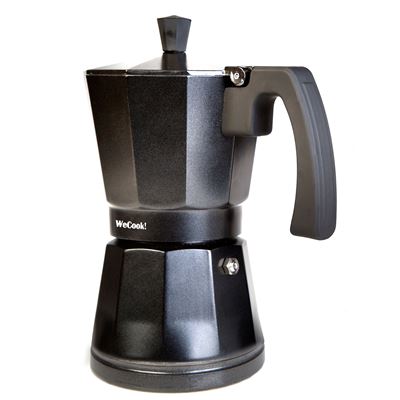 Cafetera italiana aluminio Vitro Negro 3 tazas MONIX