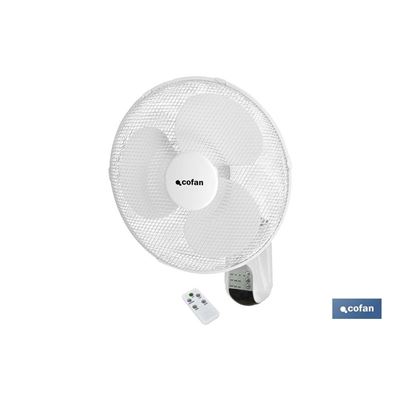 Ventilador De Pared Cofan Temporizador Y Mando A Distancia 50w 230v Ip20 Ø40cm Blanco
