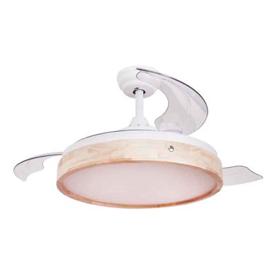 Ventilador De Techo Gsc Ranta Con Luz Cct Regulable Y Mando Ø107 3 Aspas Retráctiles Dc Blanco