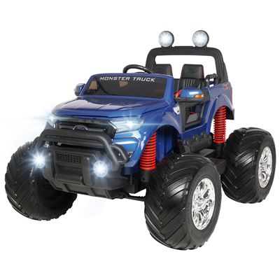 Coche eléctrico para niños Ford Ranger Monster Truck 4WD licencia azul