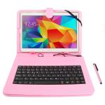 Funda / Teclado ESPAÑOL Rosa Para Samsung Galaxy Tab S2 9.7" - Con Letra Ñ - Conexión MicroUSB + Lápiz Stylus Por DURAGADGET