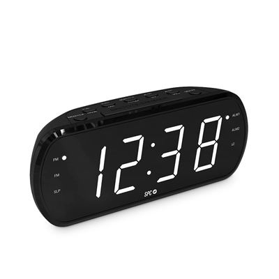 Radiodespertador Spc Frodi View Con Pantalla Led 1,8”, Números Xxl, Regulador Luz, Doble Alarma, Radio Fm