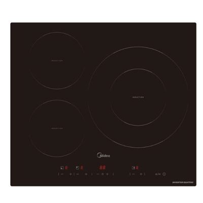Placa De Inducción Midea Mih740t467k0 3 Zonas 60cm Negro