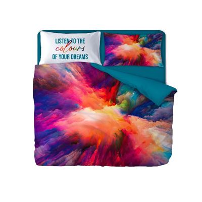 Juego De Funda nordica dream abstracto individual almohada para cama multicolor en algodon 150 x 200 cm 150x200 52x82 150x 014320