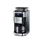 Cafetera con molinillo de goteo, jarra de cristal 1,25 L Severin KA 4813 Acero inoxidable cepillado / negro 1000 W