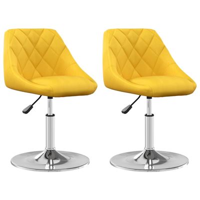 Vidaxl Amarillo/Mostaza Sillas De Comedor Giratorias 2 Uds Terciopelo 9,05 Kg