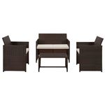 Set muebles de jardín vidaXL 4 piezas ratán sintético marron