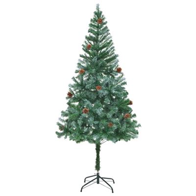 Árbol de navidad vidaXL, glaseado con piñas 180 cm