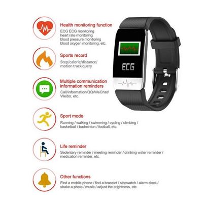 Smartband OEM T1 Temperatura corporal Negro Pulseras monitor de