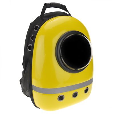 Mochila para transporte de mascotas gato y perro CityBAG, rígido amarillo