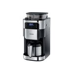 Cafetera con molinillo de goteo, jarra termo 1 L Severin KA 4814 Acero inoxidable cepillado / negro 1000 W