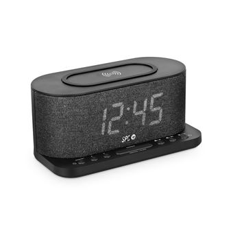 Reloj despertador con cargador inalámbrico de 10 W Negro - Xqisit